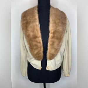 Vintage Cashmere And Fur Cardigan